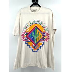 Vintage Cotton Southwestern Boho T-Shirt Unisex Size XL